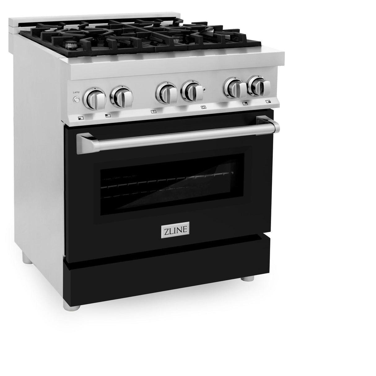 ZLINE 30 in. Dual Fuel Range with Gas Stove and Electric Oven in Stainless Steel (RA30) [Color: Black Matte] - (RABLM30)