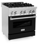 ZLINE 30 in. Dual Fuel Range with Gas Stove and Electric Oven in Stainless Steel (RA30) [Color: Black Matte] - (RABLM30)