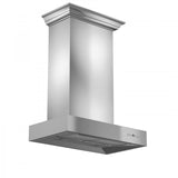 ZLINE 30 in. Professional Wall Mount Range Hood In Stainless Steel With Crown Molding (KECOMCRN-30) - (KECOMCRN30)