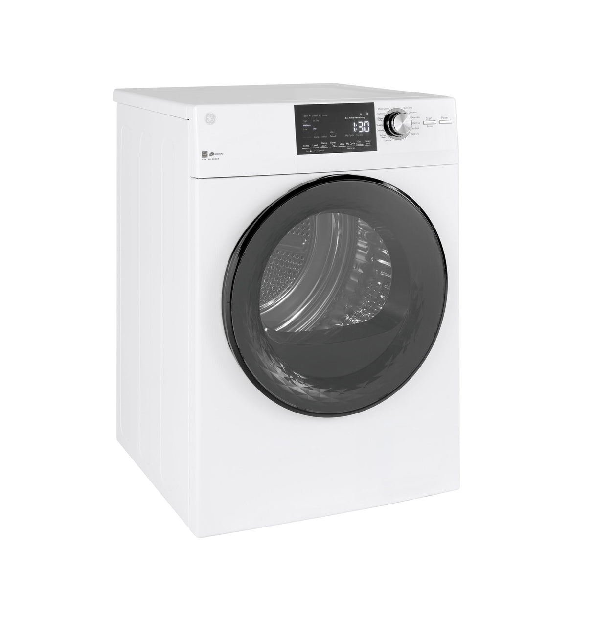 GE(R) ENERGY STAR(R) 24" 4.3 Cu.Ft. Front Load Vented Electric Dryer with Stainless Steel Basket - (GFD14ESSNWW)