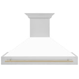 ZLINE 48 in. Autograph Edition Stainless Steel Range Hood with White Matte Shell and Handle (8654STZ-WM48) [Color: Gold] - (8654STZWM48G)