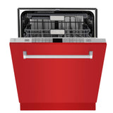 ZLINE 24" Monument Series 3rd Rack Top Touch Control Dishwasher with Stainless Steel Tub, 45dBa (DWMT-24) [Color: Red Gloss] - (DWMTRG24)