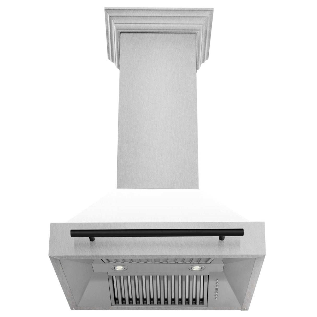 30 in. ZLINE Autograph Edition DuraSnow Stainless Steel Range Hood with White Matte Shell and Accented Handle (8654SNZ-WM30) [Color: Matte Black] - (8654SNZWM30MB)