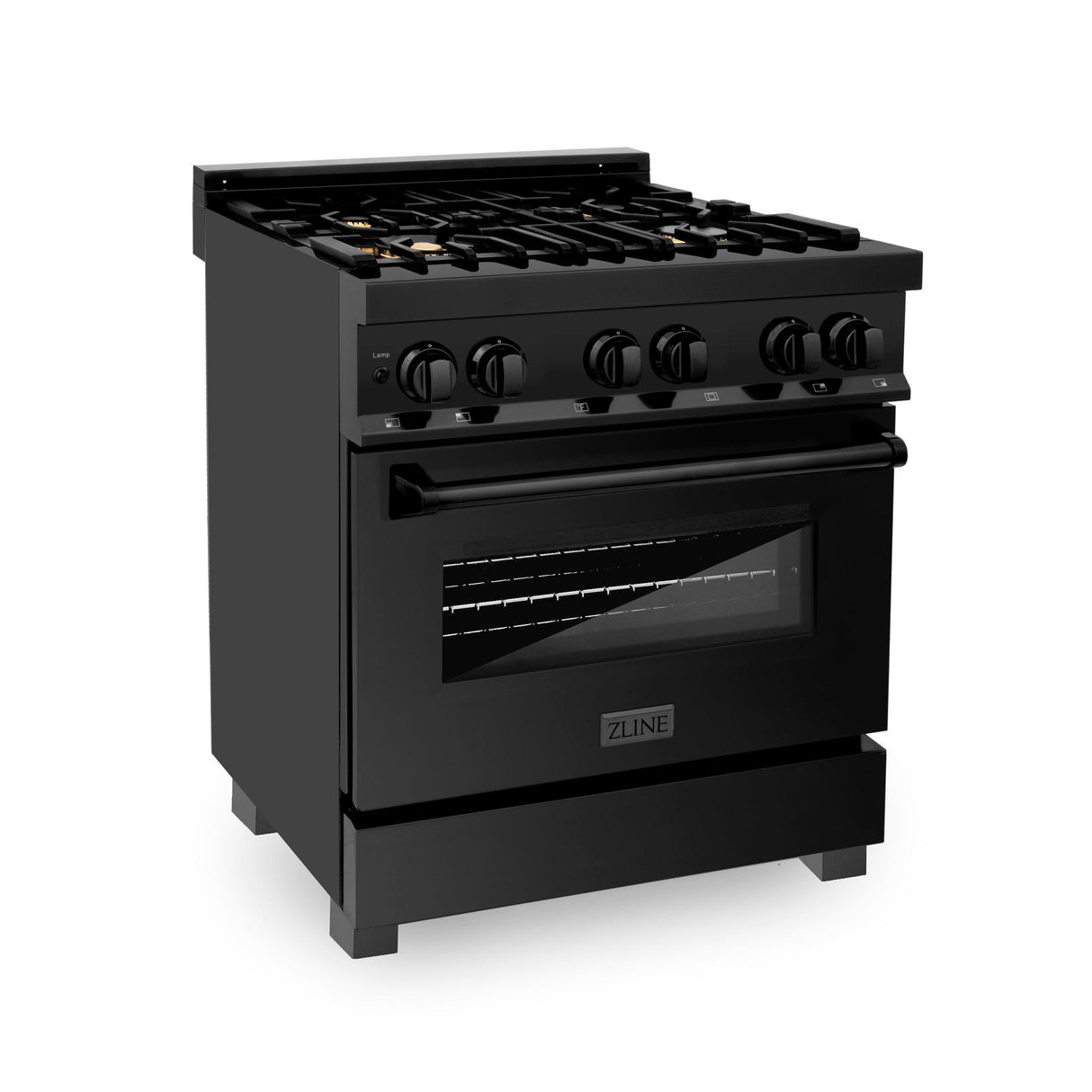 ZLINE 30 in. 4.0 cu. ft. Dual Fuel Range with Gas Stove and Electric Oven in Black Stainless Steel (RAB-BR-30) - (RABBR30)