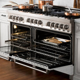 ZLINE 60 in. 7.4 cu. ft. Dual Fuel Range with Gas Stove and Electric Oven in Stainless Steel with Color Options (RA60) [Color: Stainless Steel with DuraSnow Door] - (RASN60)