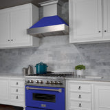 ZLINE Ducted DuraSnow Stainless Steel Range Hood with Blue Matte Shell (8654BM) - (8654BM30)