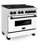 ZLINE Autograph Edition 36" 4.6 cu. ft. Dual Fuel Range with Gas Stove and Electric Oven in DuraSnow Stainless Steel with White Matte Door and Accents (RASZ-WM-36) [Color: Matte Black] - (RASZWM36MB)