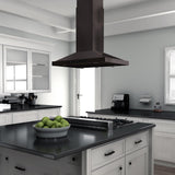 ZLINE Convertible Vent Island Mount Range Hood in Black Stainless Steel (BSGL2iN) - (BSGL2IN42)