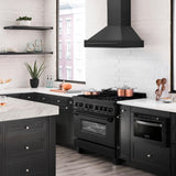 ZLINE Black Stainless Steel Range Hood with Black Stainless Steel Handle and Size Options(BS655-BS) - (BS65530BS)