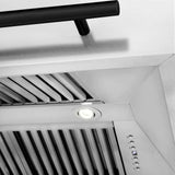 36 in. ZLINE Autograph Edition DuraSnow Stainless Steel Range Hood with White Matte Shell and Accented Handle (8654SNZ-WM36) [Color: Matte Black] - (8654SNZWM36MB)