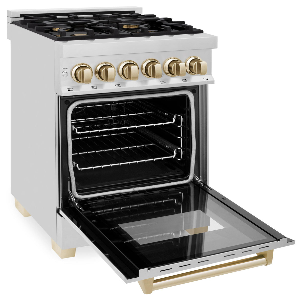 ZLINE Autograph Edition 30" 4.0 cu. ft. Dual Fuel Range with Gas Stove and Electric Oven in Stainless Steel with Accents (RAZ-30) [Color: Gold] - (RAZ30G)