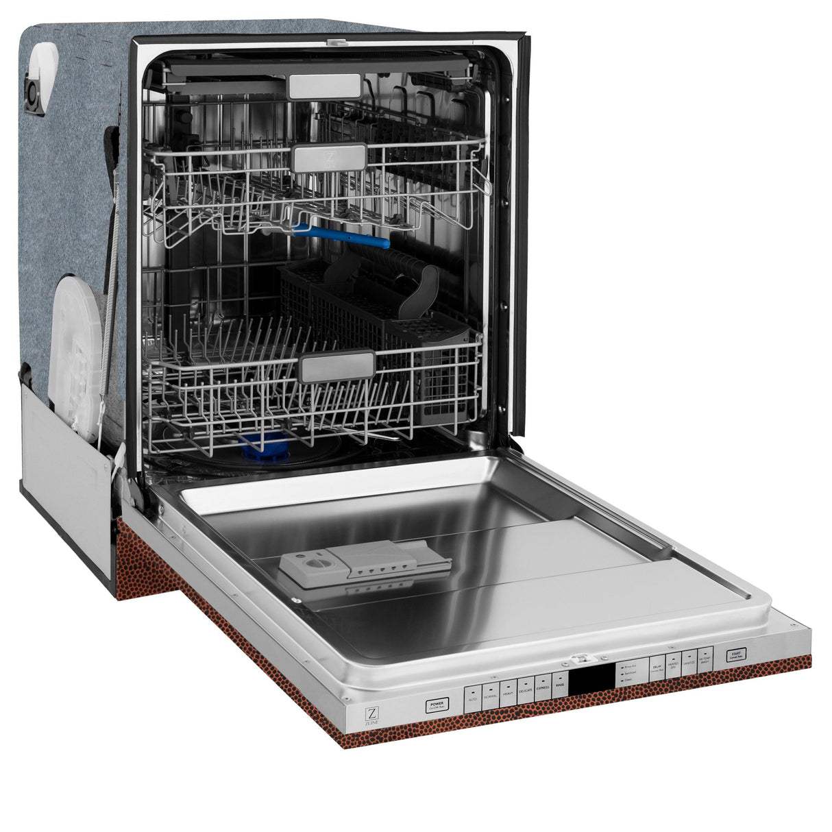 ZLINE 24" Monument Series 3rd Rack Top Touch Control Dishwasher with Stainless Steel Tub, 45dBa (DWMT-24) [Color: Hand Hammered Copper] - (DWMTHH24)