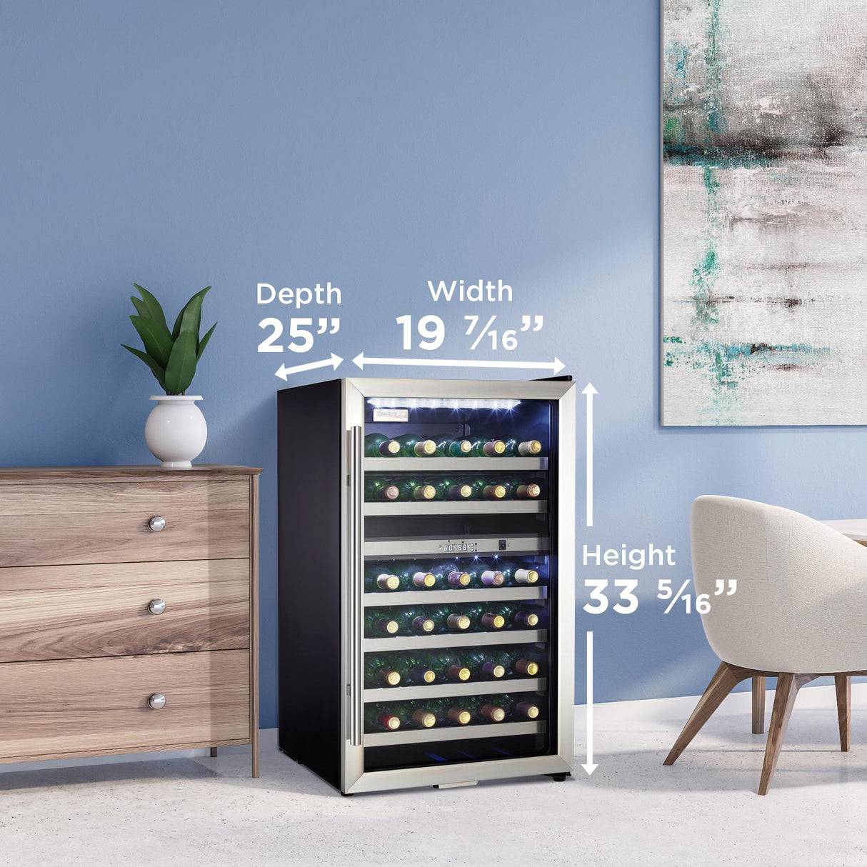 Danby Designer 38 Bottle Free-Standing Wine Cooler in Black Stainless Steel - (DWC114BLSDD)