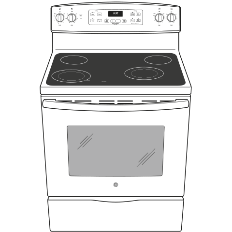 GE(R) 30" Free-Standing Electric Range - (JB645DKWW)