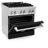 ZLINE 30 in. Dual Fuel Range with Gas Stove and Electric Oven in Stainless Steel (RA30) [Color: Black Matte] - (RABLM30)