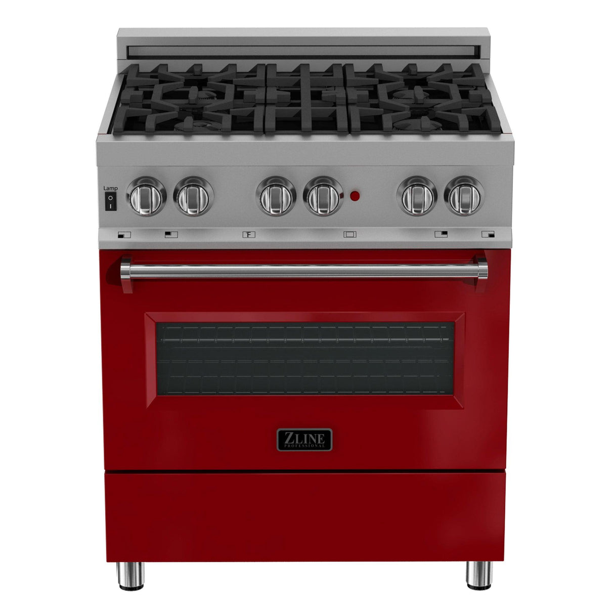 ZLINE 30 in. 4.0 cu. ft. Dual Fuel Range with Gas Stove and Electric Oven in All DuraSnow Stainless Steel with Color Door Options (RAS-SN-30) [Color: Red Matte] - (RASRM30)