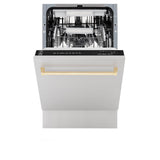 ZLINE Autograph Edition 18' Compact 3rd Rack Top Control Dishwasher in Stainless Steel with Accent Handle, 51dBa (DWVZ-304-18) [Color: Gold] - (DWVZ30418G)