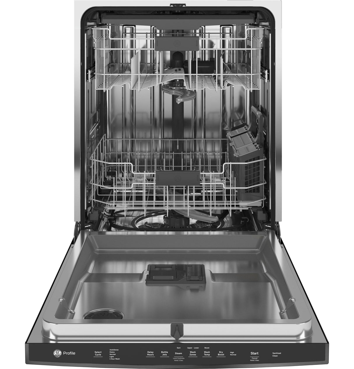 GE Profile(TM) ENERGY STAR(R) Top Control with Stainless Steel Interior Dishwasher with Sanitize Cycle & Dry Boost with Fan Assist - (PDP715SBNTS)