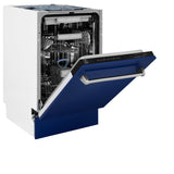 ZLINE 18" Tallac Series 3rd Rack Top Control Dishwasher with Traditional Handle, 51dBa [Color: Blue Gloss] - (DWVBG18)