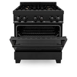 ZLINE 30 in. 4.0 cu. ft. Dual Fuel Range with Gas Stove and Electric Oven in Black Stainless Steel (RAB-BR-30) - (RABBR30)