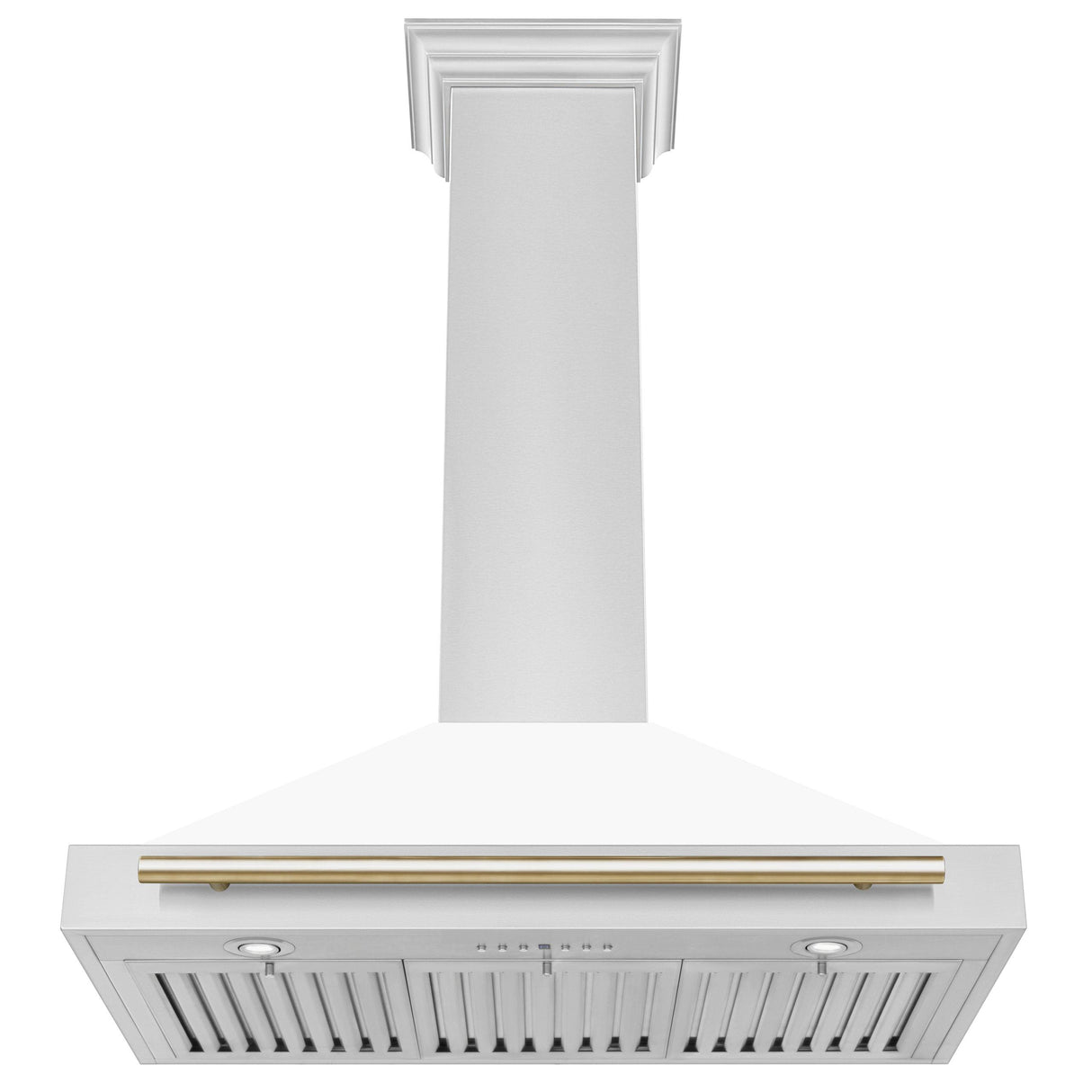 ZLINE 36 in. Autograph Edition Convertible Stainless Steel Range Hood with White Matte Shell (KB4STZ-WM36) [Color: Gold Accents] - (KB4STZWM36G)