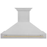 48 in. ZLINE Autograph Edition DuraSnow Stainless Steel Range Hood with DuraSnow Stainless Steel Shell (8654SNZ-48) [Color: Gold] - (8654SNZ48G)