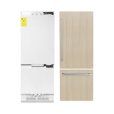 ZLINE 30" 16.1 cu. ft. Panel Ready Built-In 2-Door Bottom Freezer Refrigerator with Internal Water and Ice Dispenser (RBIV-30) - (RBIV30)