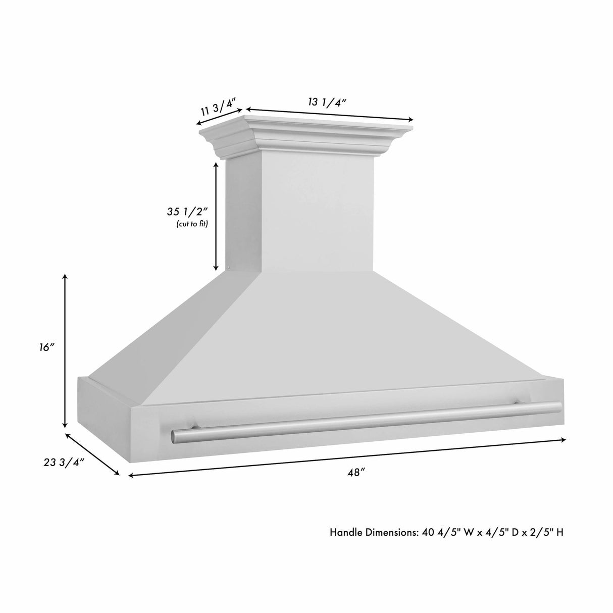 ZLINE 48 in. Stainless Steel Range Hood with Stainless Steel Handle (8654STX-48) [Color: Red Gloss] - (8654STXRG48)