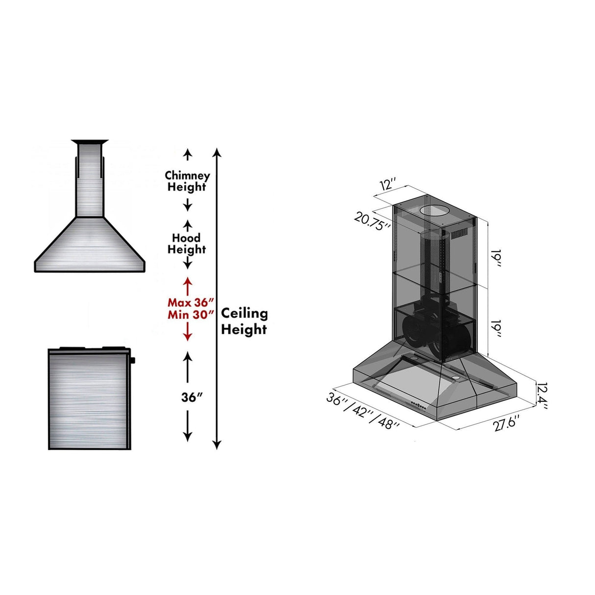 ZLINE Outdoor Approved Island Mount Range Hood in Stainless Steel (697i-304) - (697I30442)