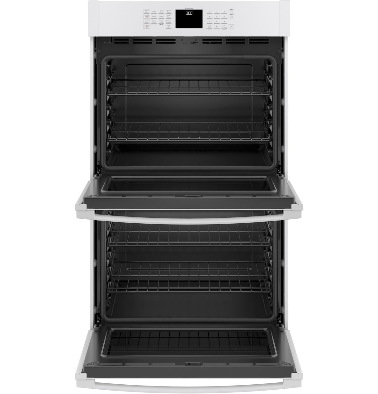 GE(R) 30" Smart Built-In Self-Clean Double Wall Oven with Never-Scrub Racks - (JTD3000DNWW)