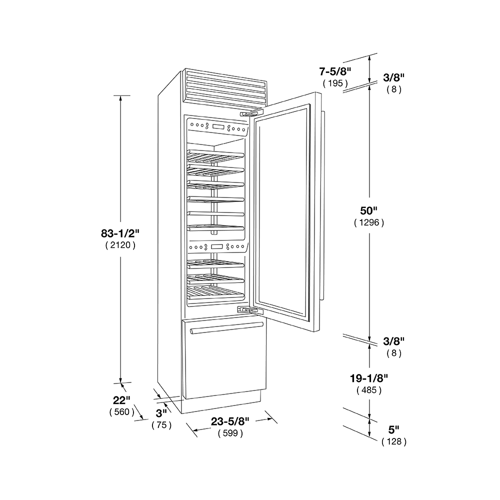 24" PRO WINE CELLAR - RIGHT HINGE - (F7PBW24S1R)