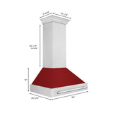 ZLINE 36 in. DuraSnow Stainless Steel Range Hood with DuraSnow Shell (8654SNX-36) [Color: Red Gloss] - (8654SNXRG36)