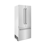 ZLINE 36" 19.6 cu. ft. Built-In 3-Door French Door Refrigerator with Internal Water and Ice Dispenser in Stainless Steel (RBIV-304-36) - (RBIV30436)