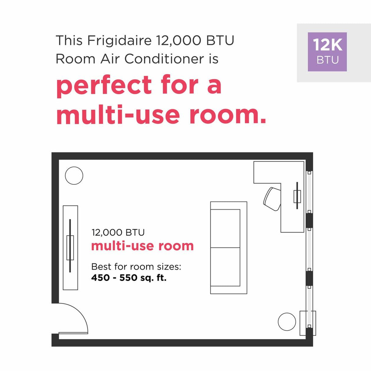 Frigidaire 12,000 BTU Built-In Room Air Conditioner with Supplemental Heat - (FHTE123WA2)