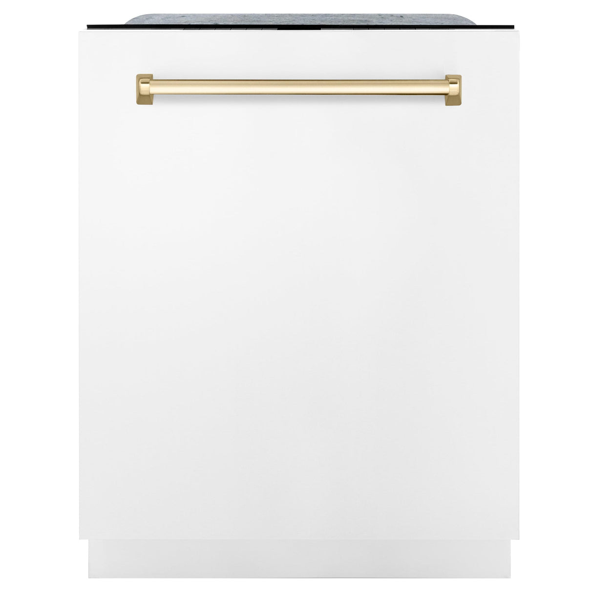 ZLINE Autograph Edition 24" 3rd Rack Top Touch Control Tall Tub Dishwasher in White Matte with Accent Handle, 51dBa (DWMTZ-WM-24) [Color: Gold] - (DWMTZWM24G)