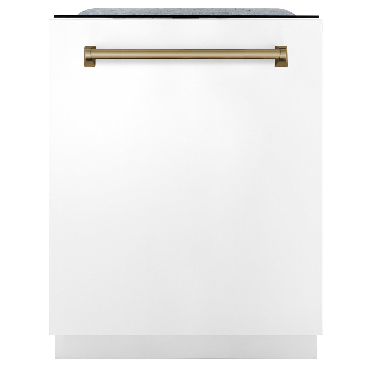 ZLINE Autograph Edition 24" 3rd Rack Top Touch Control Tall Tub Dishwasher in White Matte with Accent Handle, 51dBa (DWMTZ-WM-24) [Color: Champagne Bronze] - (DWMTZWM24CB)