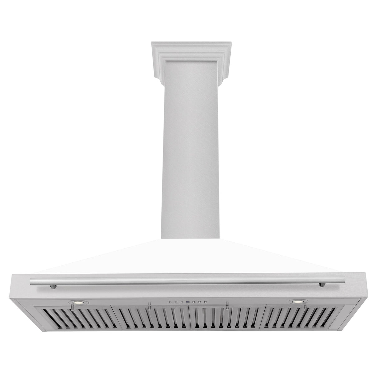 ZLINE 48 in. Convertible Fingerprint Resistant DuraSnow' Stainless Steel Range Hood with Stainless Steel Handle (KB4SNX-48) [Color: White Matte Shell] - (KB4SNXWM48)