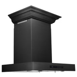 ZLINE Convertible Vent Wall Mount Range Hood in Black Stainless Steel with Crown Molding (BSKENCRN) - (BSKENCRN24)