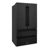 ZLINE 36" 22.5 cu. ft Freestanding French Door Refrigerator with Ice Maker in Fingerprint Resistant Stainless Steel (RFM-36) [Color: Black Stainless Steel] - (RFM36BS)