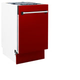 ZLINE 18" Tallac Series 3rd Rack Top Control Dishwasher with Traditional Handle, 51dBa [Color: Red Gloss] - (DWVRG18)