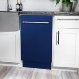 ZLINE 18" Tallac Series 3rd Rack Top Control Dishwasher with Traditional Handle, 51dBa [Color: Blue Gloss] - (DWVBG18)