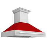 ZLINE 48 in. DuraSnow Stainless Steel Range Hood with Colored Shell Options (8654SNX-48) [Color: Red Matte] - (8654SNXRM48)