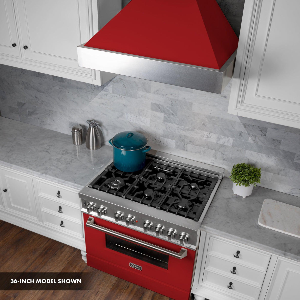 ZLINE 30 in. 4.0 cu. ft. Dual Fuel Range with Gas Stove and Electric Oven in All DuraSnow Stainless Steel with Color Door Options (RAS-SN-30) [Color: Red Matte] - (RASRM30)