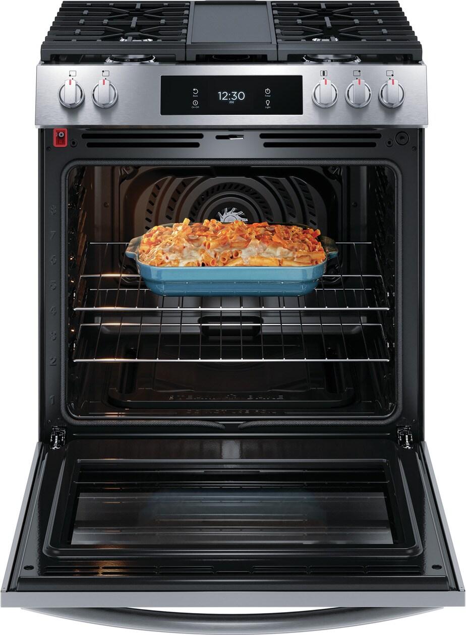 Frigidaire Gallery 30" Front Control Gas Range with Total Convection - (GCFG3060BF)