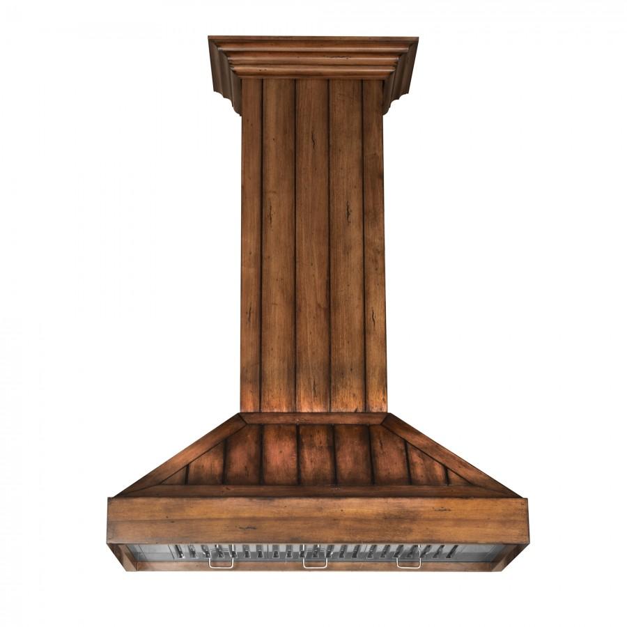 ZLINE Wooden Wall Mount Range Hood In Rustic Light Finish - Includes Motor (KPLL) - (KPLL36)