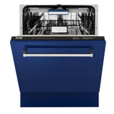 ZLINE 24" Tallac Series 3rd Rack Dishwasher with Traditional Handle, 51dBa (DWV-24) [Color: Blue Gloss] - (DWVBG24)