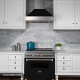 ZLINE 30 in. 4.0 cu. ft. Dual Fuel Range with Gas Stove and Electric Oven in All DuraSnow Stainless Steel with Color Door Options (RAS-SN-30) [Color: Black Matte] - (RASBLM30)