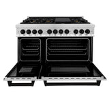 ZLINE Autograph Edition 48" 6.0 cu. ft. Dual Fuel Range with Gas Stove and Electric Oven in Stainless Steel with Accents (RAZ-48) [Color: Matte Black] - (RAZ48MB)