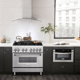 ZLINE 36 in. Dual Fuel Range with Gas Stove and Electric Oven in Stainless Steel (RA36) [Color: Stainless Steel] - (RA36)