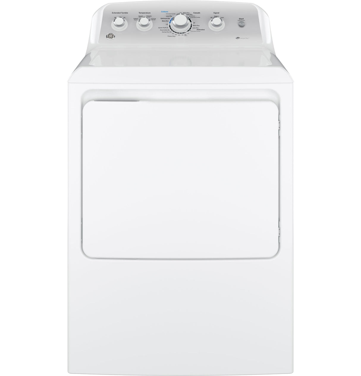 GE(R) 7.2 cu. ft. Capacity aluminized alloy drum Electric Dryer with Sensor Dry - (GTD45EASJWS)